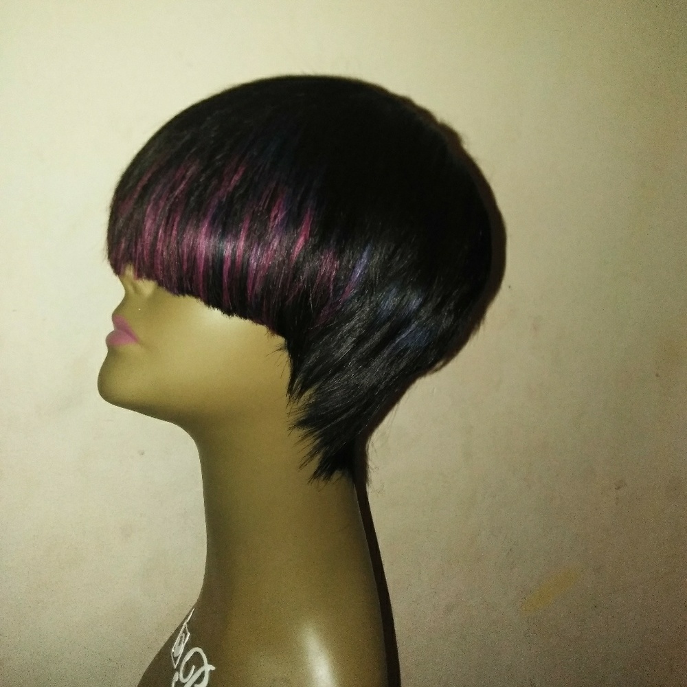 Pixie cut bowl bangs